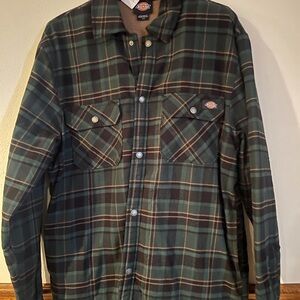 Dickies Dark Green Plaid Button-Up Shirt